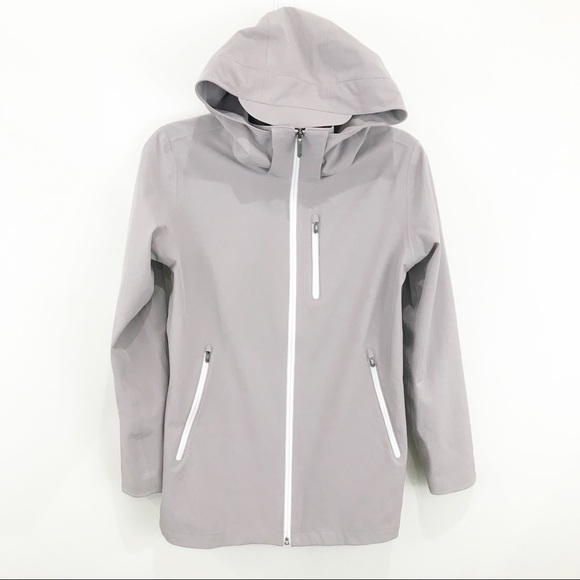 Zella Jackets & Blazers - ZELLA Taupe Hooded Rain Coat Cinched Jacket NWOT